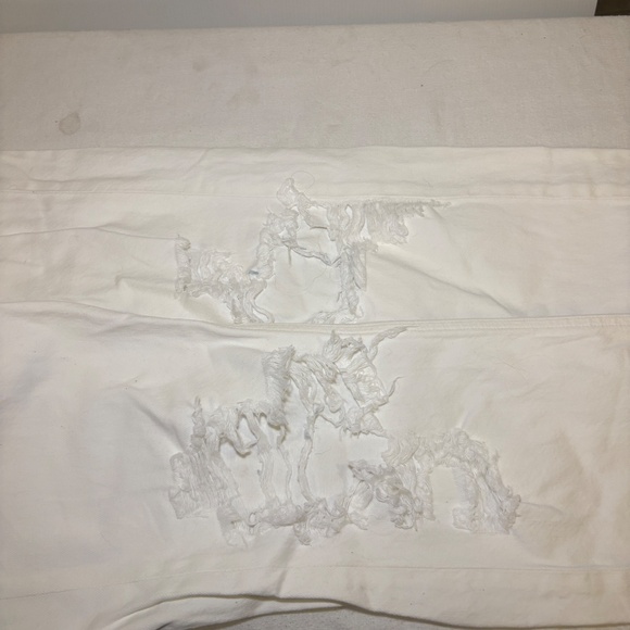 Agolde 90's Mid Rise Loose Fit White Jeans Size 23 Vanish White distressed - Picture 11 of 16